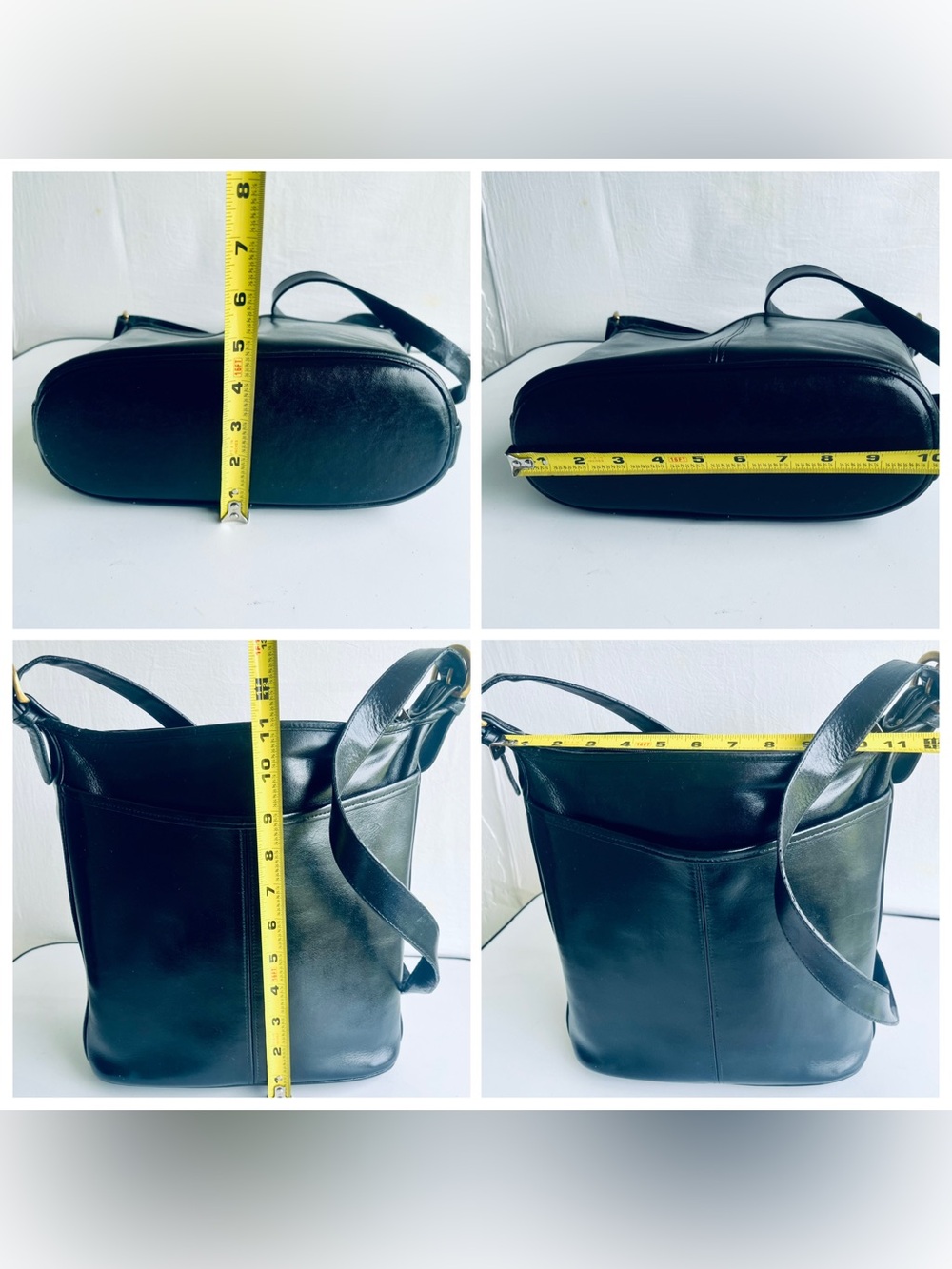 VINTAGE COACH 4115 WHITNEY BLACK LEATHER CROSSBODY DUFFLE  BAG - Picture 11 of 13